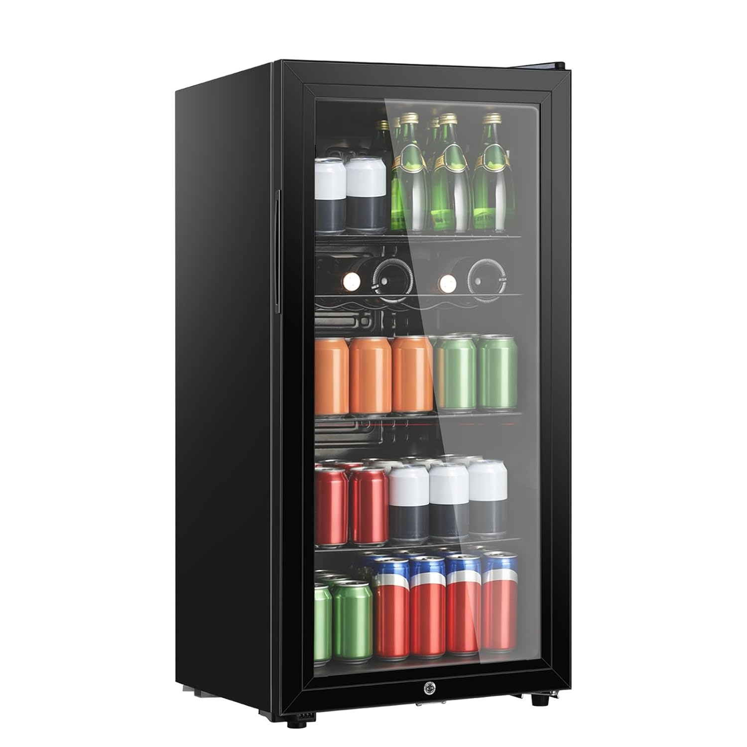 Home Bar And Fridge - 4.5立方フィートの飲料用冷蔵庫、ガラス扉付きミニ冷蔵庫（ビール、ソーダ、ワイン用）、家庭用バー、オフィス用、カスタマイズ可能