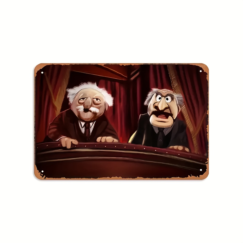 Home Bar And Theater - Statler & Waldorf ヴィンテージメタルウォールアート - 劇場の装飾、鉄製トリムメタルポスター、家庭、カフェ、バー、オフィス用