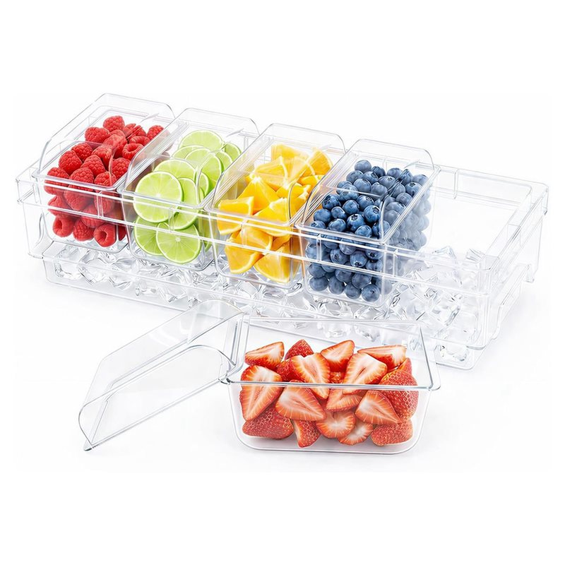 Garnish Tray Set - BAAR-For Party For Bar Supplies 冷蔵調味料容器、タコス用バーサービングセット