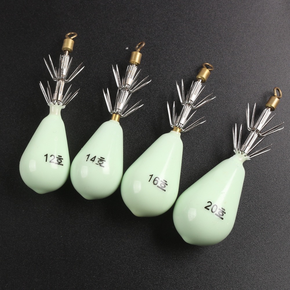 Jigger Double Sided - 発光イカ釣り用ジグ ルアー 鉛加重 オクトパスフック ダブルレイヤー 10ピン