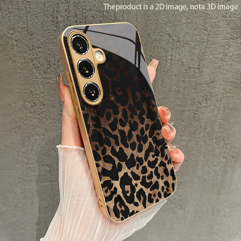 Old Fashioned Glass - レトロなレオパード柄2Dスマホケース、Samsung S26 S25 S24 S23 S22