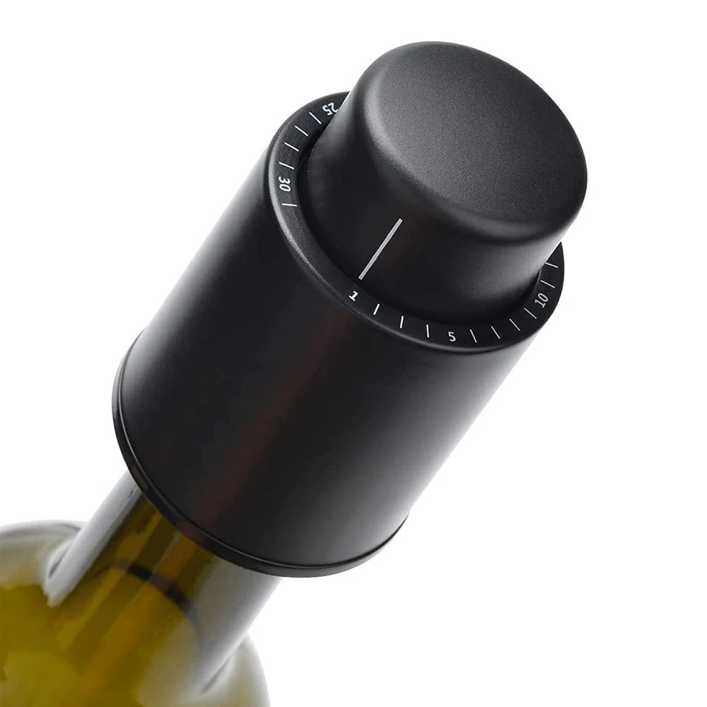 プッシュ式真空ワイン保存ストッパー、気密メモリーシール、再利 - Wine Preservation Pump のレビューと価格