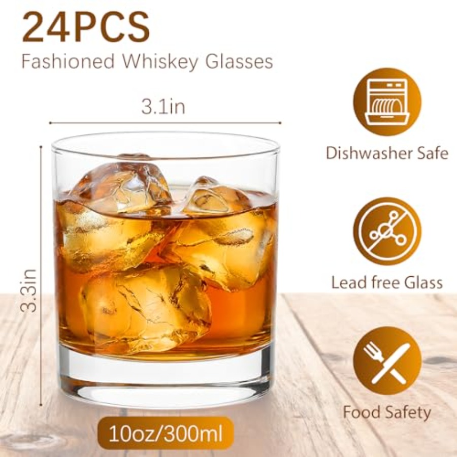 24個入り 10オンス オールドファッションドグラスセット  - Old Fashioned Glass のレビューと価格