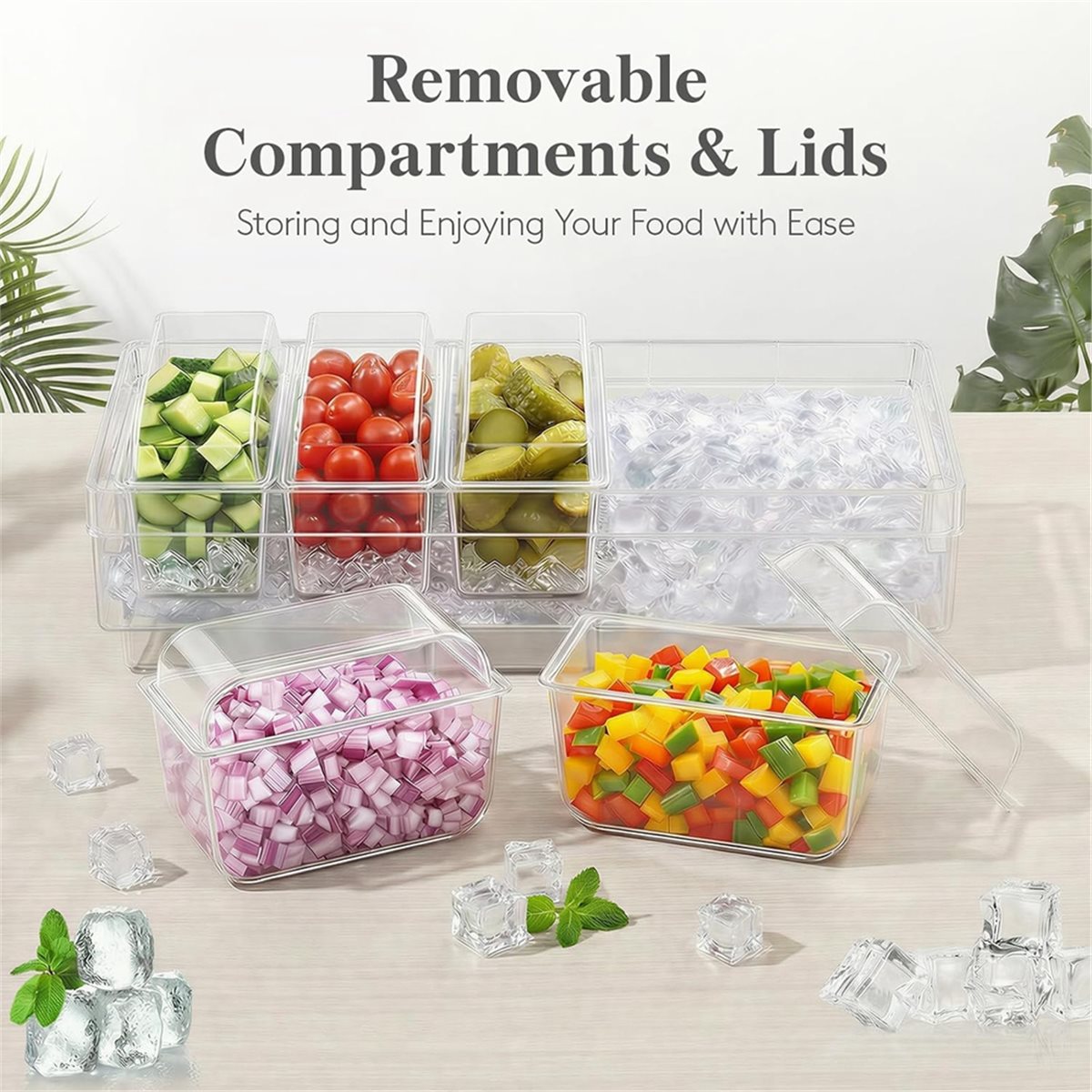 A1846K 冷蔵調味料容器、タコスバーサービングセット、パ - Garnish Tray Set のレビューと価格